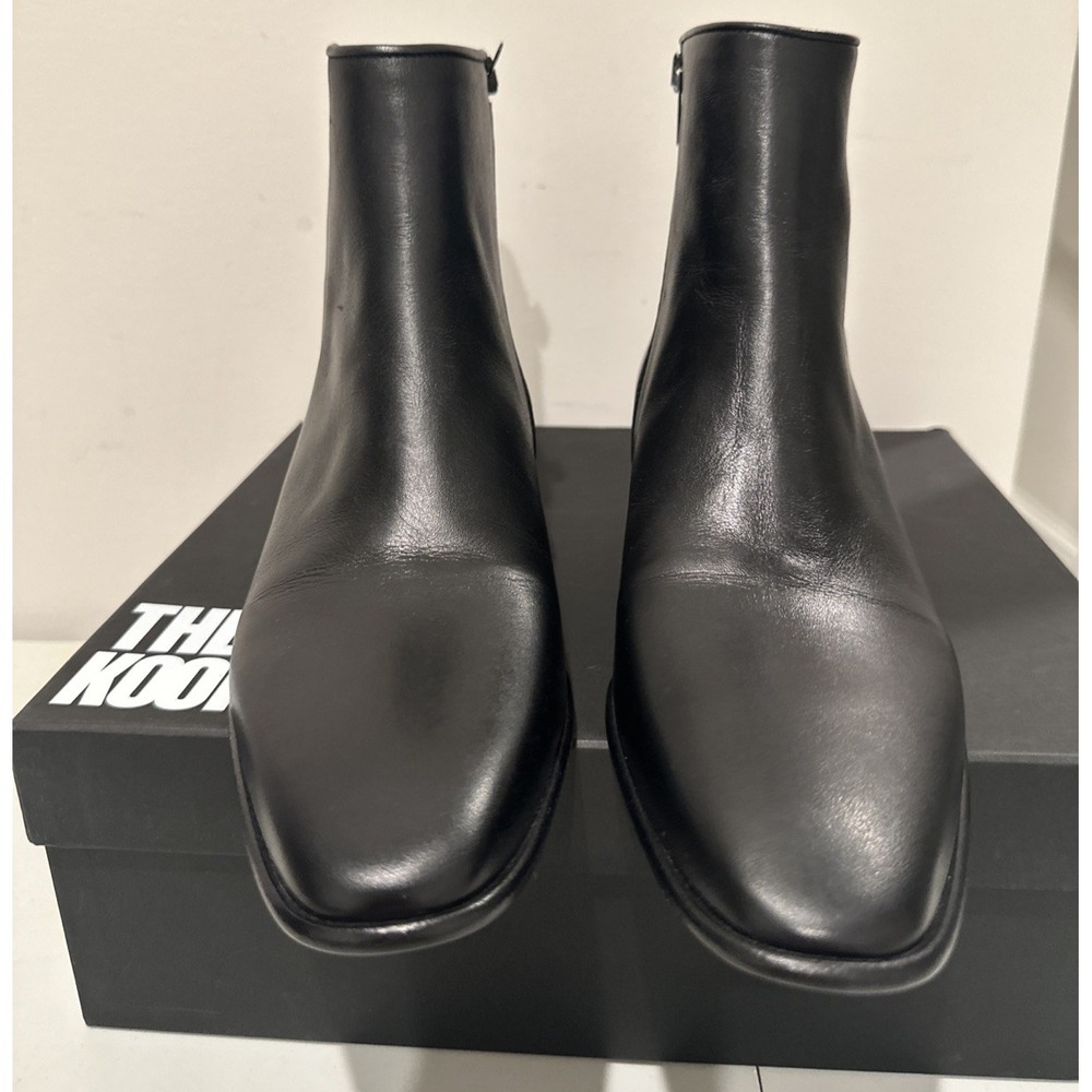 The Kooples Sze 42 US 8 Vestiaire Carry Over Smooth Leather Boots Side Zip Black - Picture 3 of 15